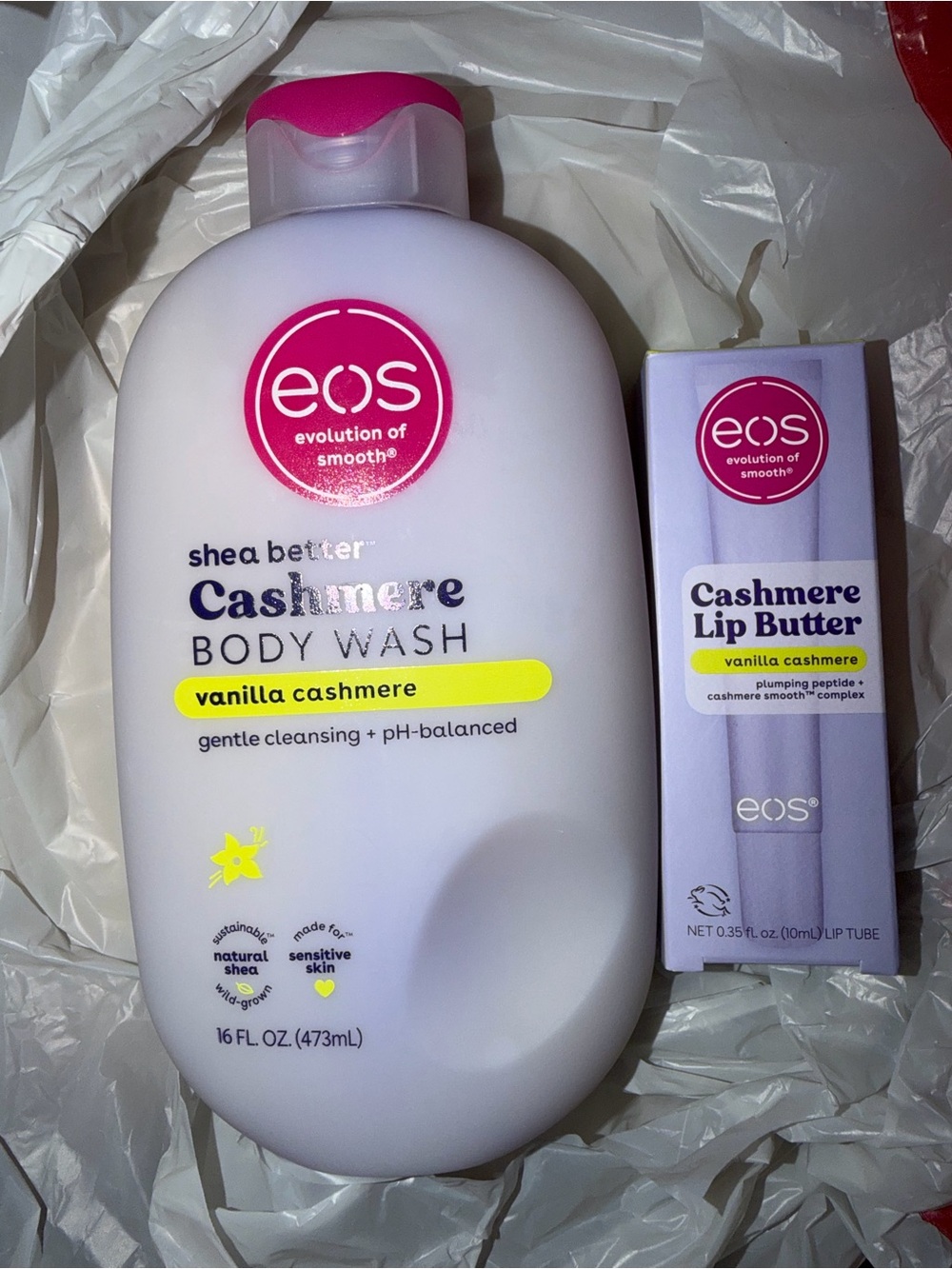 eos Cashmere Vanilla Body Wash & Lip Butter - White, Pink, Lavender